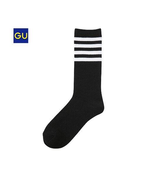 GU（ジーユー）の「（GU）ラインクルーソックス（WOMEN ⁄ ソックス・レディース・GRAY/OFF WHITE/BLACK・-）」の3枚目の写真