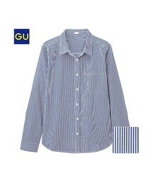 GU | （GU）ストライプシャツ（長袖）Ｂ(トップス)