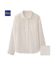 GU | （GU）ダブルガーゼシャツ（長袖）(トップス)