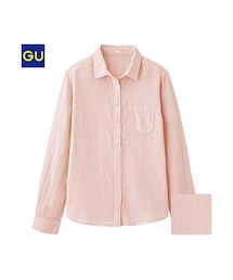 GU | （GU）ダブルガーゼシャツ（長袖）(トップス)