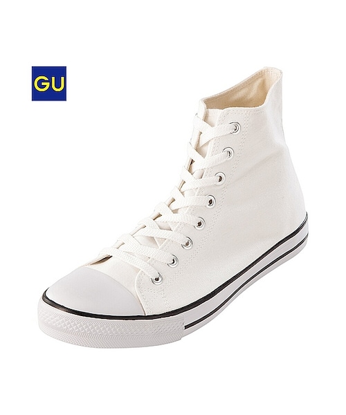 GU(ジーユー)の「(GU)キャンバスシューズハイカットA(MEN ⁄ ブーツ・シューズ・メンズ・NAVY/WHITE/88/BLACK・28.0cm/27.0cm/25.0cm/24.0cm/23.0cm/26.0cm)」の2枚目の写真