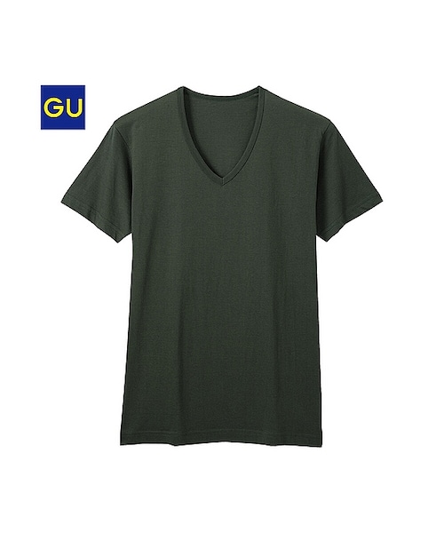 GU（ジーユー）の「（GU）インナーＶネックＴ（半袖）（MEN ⁄ インナーTシャツ・メンズ・WHITE/DARK GRAY/BLACK/OLIVE/NAVY/GRAY・M/XL/S/L）」の5枚目の写真