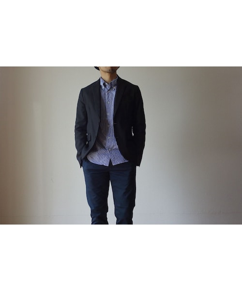 MANUAL ALPHABET（マニュアル アルファベット）の「【RECOMMEND】Manualalphabet マニュアルアルファベット GINGHAMCHECK BD SHIRT ギンガムチェックボタンダウンシャツ NVY ネイビー MEN'S メンズ（シャツ/ブラウス・メンズ・その他）」の5枚目の写真