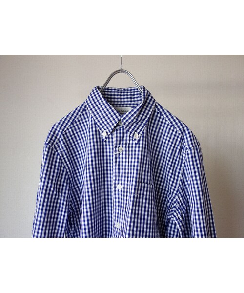 MANUAL ALPHABET（マニュアル アルファベット）の「【RECOMMEND】Manualalphabet マニュアルアルファベット GINGHAMCHECK BD SHIRT ギンガムチェックボタンダウンシャツ NVY ネイビー MEN'S メンズ（シャツ/ブラウス・メンズ・その他）」の7枚目の写真