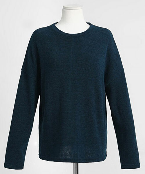 DHOLIC（ディーホリック）の「*MONOMORI-モノモリ-/AW*ラウンドネックニットトップス（ニット/セーター・レディース・ワイン/アクアグリーン/ブラックグレー・free/ｆree）」の3枚目の写真