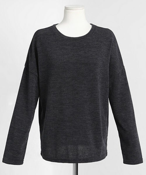 DHOLIC（ディーホリック）の「*MONOMORI-モノモリ-/AW*ラウンドネックニットトップス（ニット/セーター・レディース・ワイン/アクアグリーン/ブラックグレー・free/ｆree）」の2枚目の写真