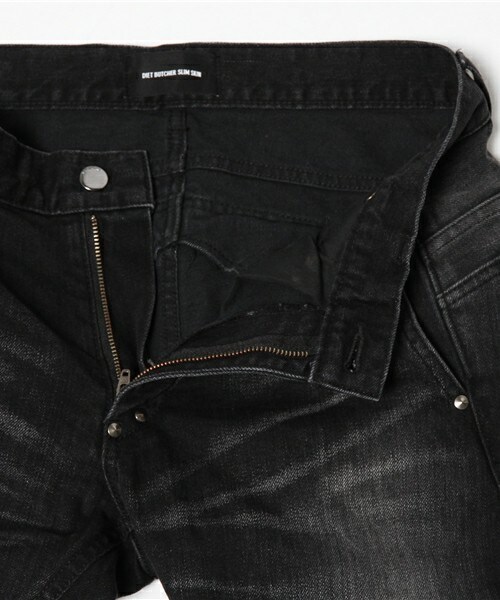 DIET BUTCHER（ダイエットブッチャー）の「DIET BUTCHER SLIM SKIN ヴィンテージ加工デニム（デニムパンツ・メンズ・ブラック/ダークブルー・1/2/3）」の12枚目の写真