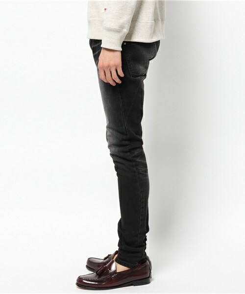 DIET BUTCHER（ダイエットブッチャー）の「DIET BUTCHER SLIM SKIN ヴィンテージ加工デニム（デニムパンツ・メンズ・ブラック/ダークブルー・1/2/3）」の6枚目の写真