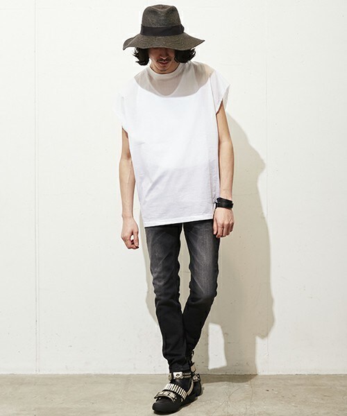 DIET BUTCHER（ダイエットブッチャー）の「DIET BUTCHER SLIM SKIN ヴィンテージ加工デニム（デニムパンツ・メンズ・ブラック/ダークブルー・1/2/3）」の3枚目の写真