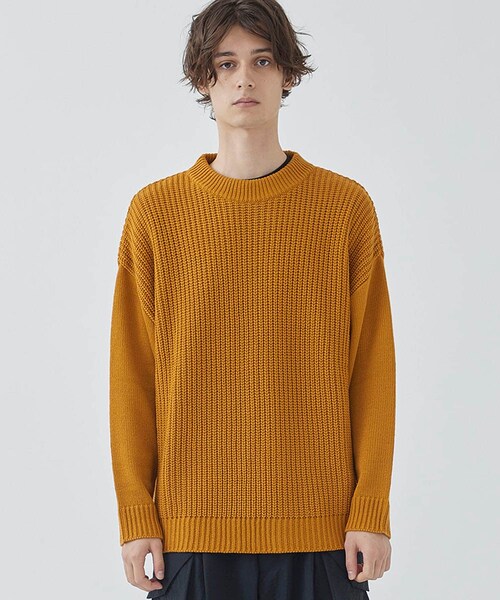 A + TOKYO(エープラストウキョウ)の「BULKYウールオーバーニット(ニット/セーター・メンズ・GRY/BRN/BLU・1/2)」の2枚目の写真