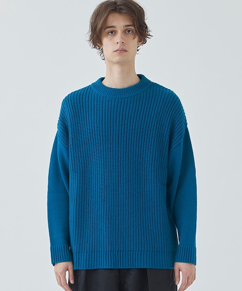 A + TOKYO(エープラストウキョウ)の「BULKYウールオーバーニット(ニット/セーター・メンズ・GRY/BRN/BLU・1/2)」の3枚目の写真