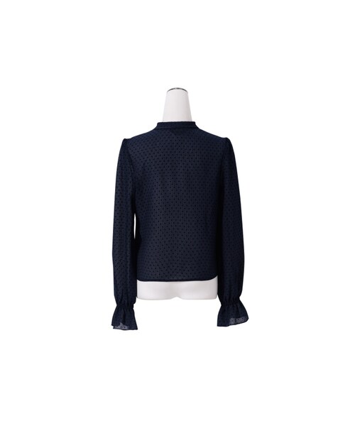 Marjorie（マージョリー）の「落子，復古水玉點點綁結領襯衫（トップス・レディース・深藍/淺綠・S/M）」の8枚目の写真