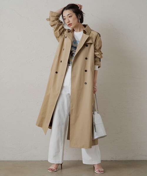 LOUNGEDRESS ラウンジドレス BASIC トレンチコート ベージュ LOUNGEDRESS（ラウンジドレス）の「BASICトレンチコート（トレンチ