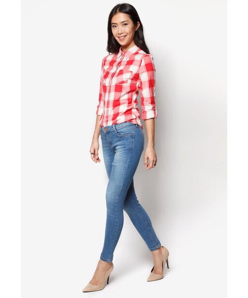 DOROTHY PERKINS（ドロシーパーキンス）の「Petite 'Harper' Roll Up Jeans（パンツ・レディース・Blue・10/6/8）」の4枚目の写真
