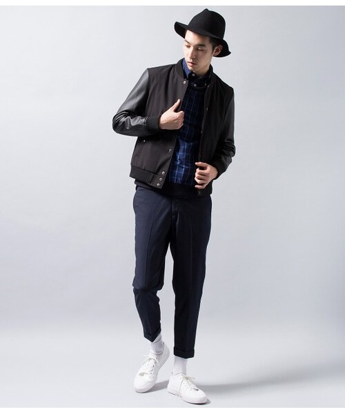 JUNRED（ジュンレッド）の「【先行予約】フェイクレザーコンビスタジャン 2015SS（ジャケット・メンズ・ブラック/グレー/ネイビー・0/1/2）」の14枚目の写真