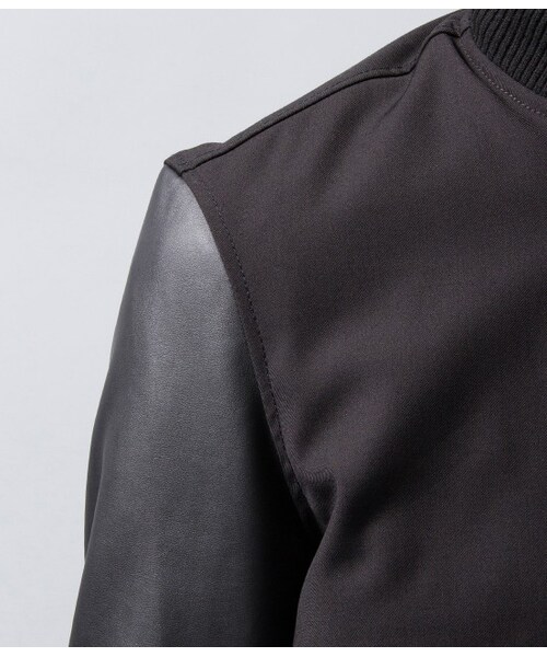 JUNRED（ジュンレッド）の「【先行予約】フェイクレザーコンビスタジャン 2015SS（ジャケット・メンズ・ブラック/グレー/ネイビー・0/1/2）」の8枚目の写真