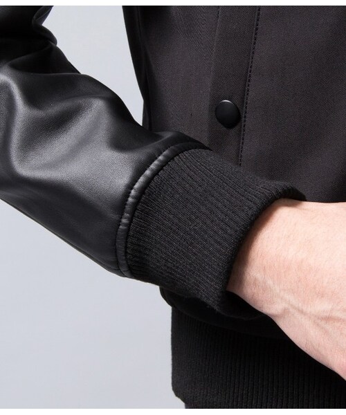 JUNRED（ジュンレッド）の「【先行予約】フェイクレザーコンビスタジャン 2015SS（ジャケット・メンズ・ブラック/グレー/ネイビー・0/1/2）」の9枚目の写真