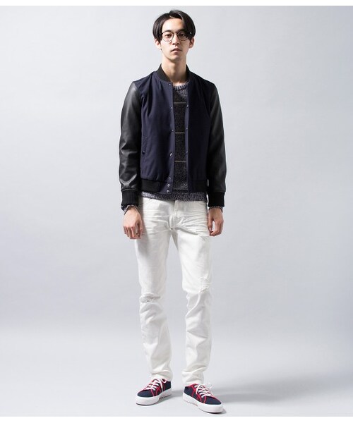 JUNRED（ジュンレッド）の「【先行予約】フェイクレザーコンビスタジャン 2015SS（ジャケット・メンズ・ブラック/グレー/ネイビー・0/1/2）」の16枚目の写真