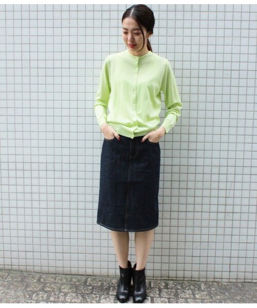 ADAM ET ROPE'（アダムエロペ）の「【15SS 先行予約】リジット5ポケットデニムスカート【春の新作】（スカート・レディース・ホワイト/ネイビー・36/38）」の4枚目の写真