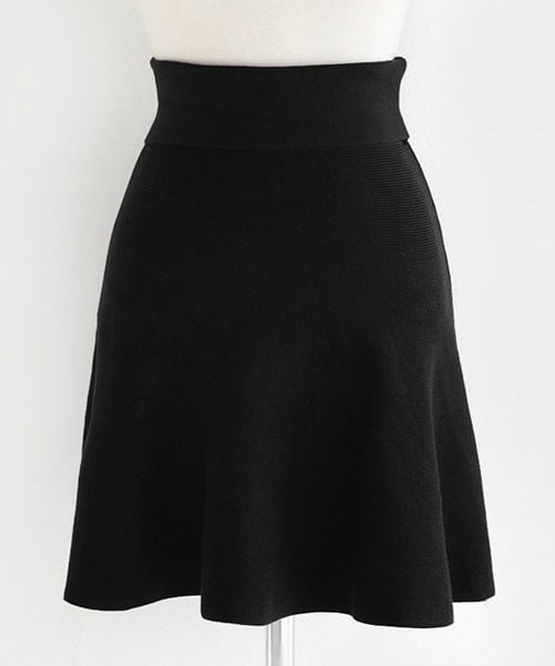 DHOLIC(ディーホリック)の「ハイウエストフレアニットスカート(スカート・レディース・ネイビー/アイボリー/ブラック・free)」の3枚目の写真