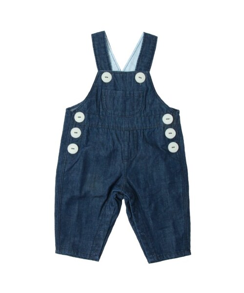 apres les cours（アプレレクール）の「ベビーデニムオーバーオール（オールインワン・サロペット・キッズ・ブルー/ネイビーブルー・70/80）」の2枚目の写真