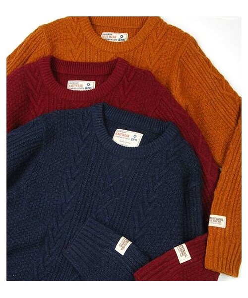 grn（ジーアールエヌ）の「高質感羊毛麻花紋針織衫（その他・メンズ・酒紅/深藍/黃・S/M/L）」の2枚目の写真