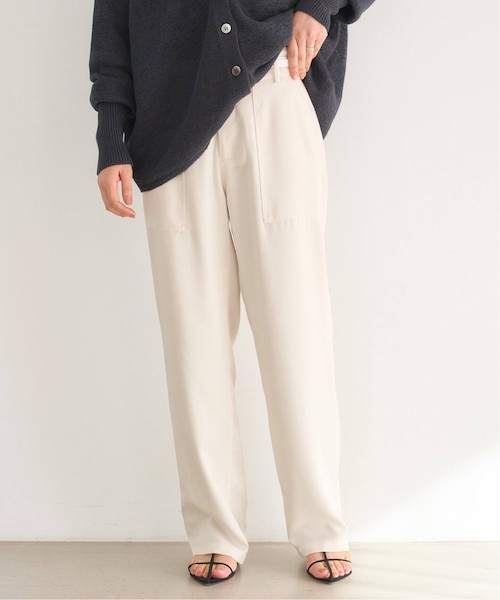 【新品・紙タグ付】IENAのアセテートライクベイカーパンツ IENA(イエナ)の「《予約》アセテートライクベイカーパンツ