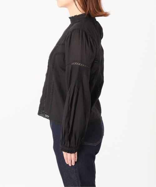 タグ付未使用✨ スローブイエナ　マニーレース ピンタックブラウス シャツ 黒 SLOBE IENA（スローブイエナ）の「《予約》マニーレース