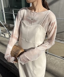 CAPRICIEUX LE'MAGE | ニュアンスプリントシアーTシャツ(Tシャツ/カットソー)