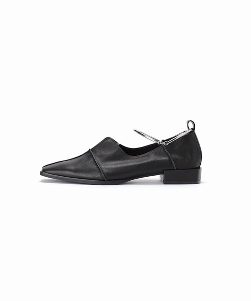 【3/20まで】ルタロン GRISE レザースクエアクロスシームアンクルフラット LE TALON（ルタロン）の「《予約》GRISE レザースクエアクロス