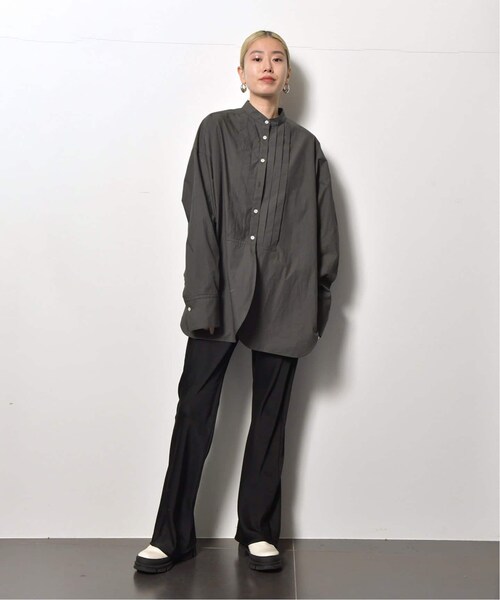 CITYSHOP TUCK DRESS SHIRTS ストライプ バンドカラー CITYSHOP（シティーショップ）の「《予約》TUCK DRESS シャツ