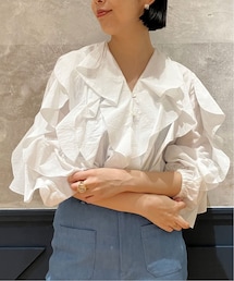 IENA（イエナ）の「《予約》IENA LA BOUCLE cotton フリルシャツ（その他）」