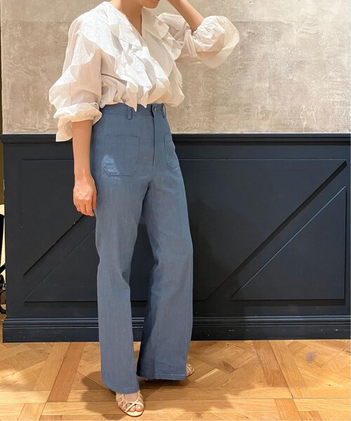 IENA（イエナ）の「《予約》IENA LA BOUCLE cotton フリルシャツ（その他・ホワイト/フリー）」の9枚目の写真