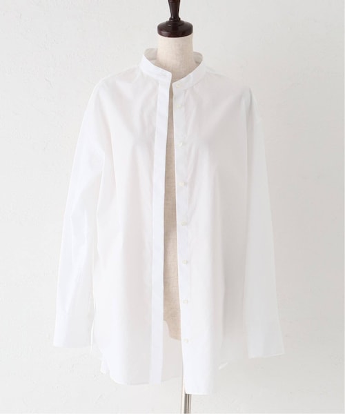 AP STUDIO - 【美品】  AP STUDIO / エーピーストゥディオ | 2022AW | スタンドカラー コットン ロングシャツ | F | ホワイト | レディース TanC TOKYO/タンクトウキョウ】アシンメトリーロングスリーブT