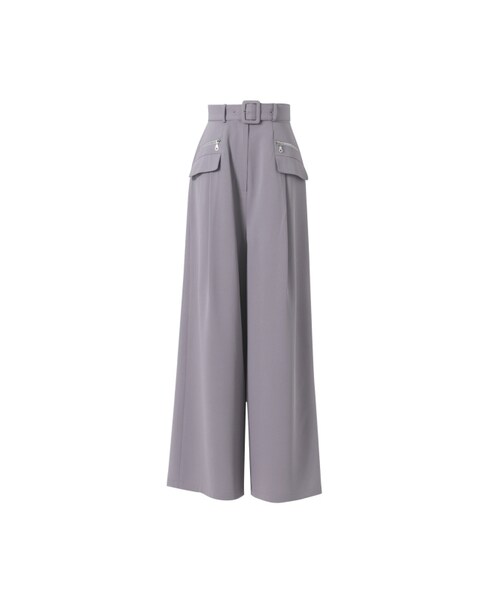 Marjorie（マージョリー）の「微光透影，特色口袋設計修身寬褲（パンツ・レディース・米白/淺紫・XS/S/M/L）」の17枚目の写真