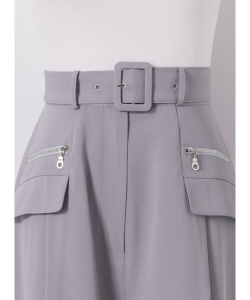 Marjorie（マージョリー）の「微光透影，特色口袋設計修身寬褲（パンツ・レディース・米白/淺紫・XS/S/M/L）」の9枚目の写真