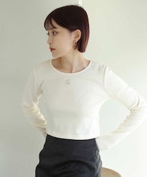 one after another NICE CLAUP | ワンポイント刺しゅうロンT(Tシャツ/カットソー)