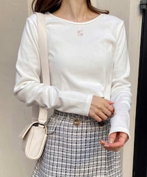 one after another NICE CLAUP | ワンポイント刺しゅうロンT(Tシャツ/カットソー)