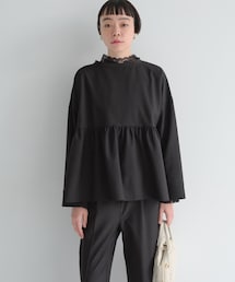 PUAL CE CIN | 【Du noir】バックリボンぺプラムブラウス(シャツ/ブラウス)