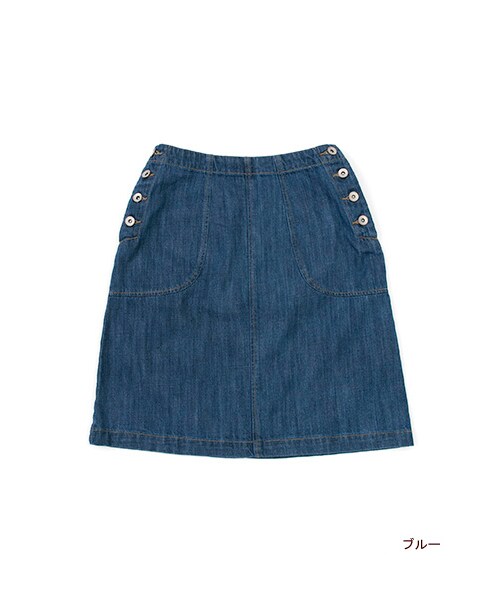 w closet（ダブルクローゼット）の「脇開きデニムスカート（パンツ・レディース・ブルー/ワンウォッシュ・FREE）」の2枚目の写真