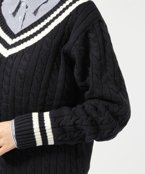 LOWRYS FARM(ローリーズファーム)の「【新作商品】5ゲージチルデンプルオーバーロングスリーブ(トップス・レディース・オフ/グレー/ネイビー・M/L)」の8枚目の写真