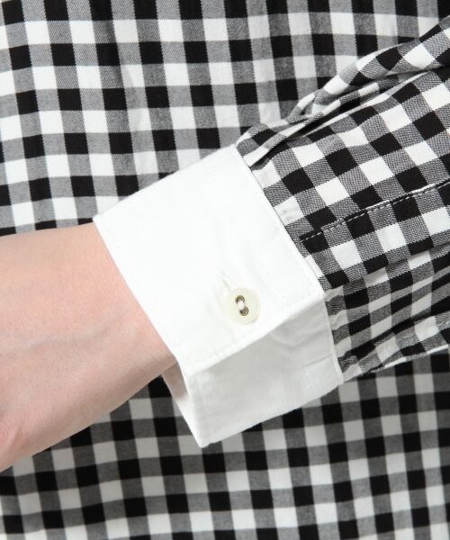 GLOBAL WORK(グローバルワーク)の「ムジガラシャツワンピース/長袖(ワンピース/ドレス・レディース・ホワイト(無地)05/チェック10/SAXストライプ80・M/L)」の8枚目の写真