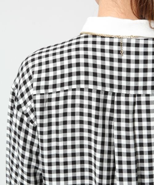 GLOBAL WORK(グローバルワーク)の「ムジガラシャツワンピース/長袖(ワンピース/ドレス・レディース・ホワイト(無地)05/チェック10/SAXストライプ80・M/L)」の11枚目の写真