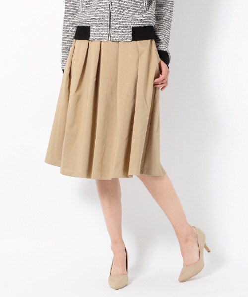 BLISS POINT Womens（ブリスポイント ウイメンズ）の「カラータックミディスカート（スカート・レディース・ホワイト/ブラウン/イエロー/ネイビー・Ｍ/Ｌ）」の2枚目の写真