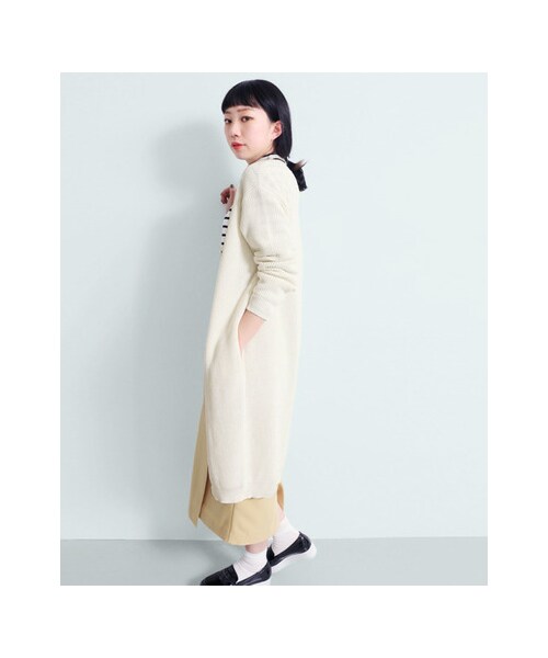 KBF（ケイビーエフ）の「KBF+　ロングカーディガン（トップス・レディース・OFF/GRY/PNK/NVY・one）」の7枚目の写真