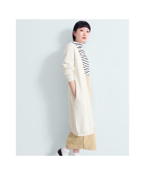 KBF（ケイビーエフ）の「KBF+　ロングカーディガン（トップス・レディース・OFF/GRY/PNK/NVY・one）」の6枚目の写真