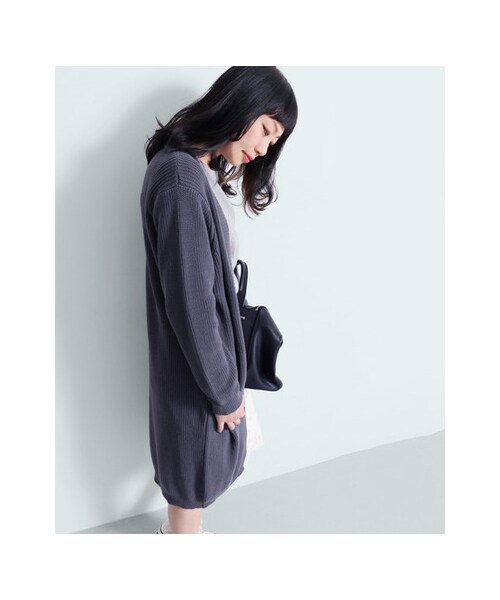 KBF（ケイビーエフ）の「KBF+　ロングカーディガン（トップス・レディース・OFF/GRY/PNK/NVY・one）」の16枚目の写真