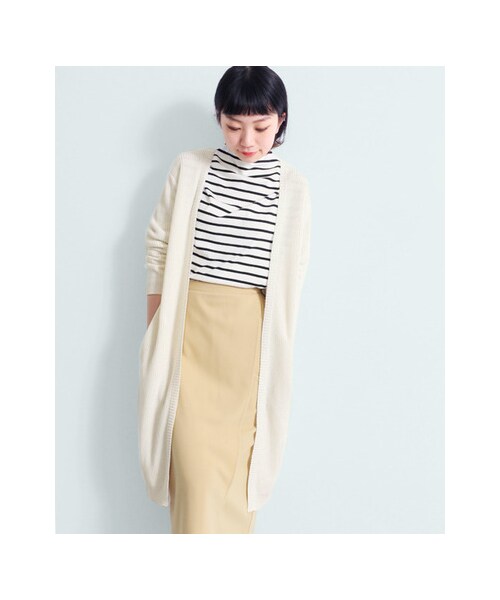 KBF（ケイビーエフ）の「KBF+　ロングカーディガン（トップス・レディース・OFF/GRY/PNK/NVY・one）」の8枚目の写真