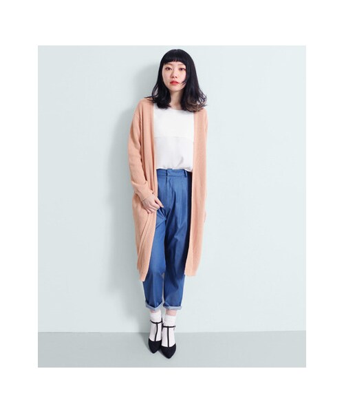 KBF（ケイビーエフ）の「KBF+　ロングカーディガン（トップス・レディース・OFF/GRY/PNK/NVY・one）」の9枚目の写真