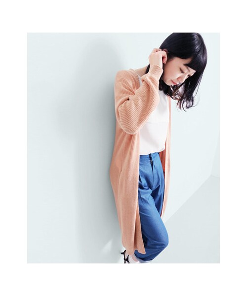 KBF（ケイビーエフ）の「KBF+　ロングカーディガン（トップス・レディース・OFF/GRY/PNK/NVY・one）」の13枚目の写真